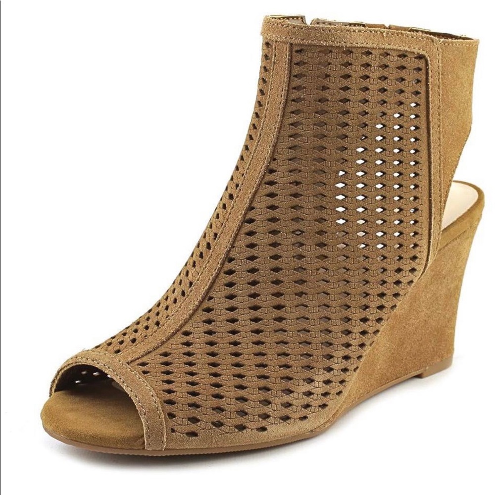 Inc Ranae Open Toe Suede Wedge Heel
